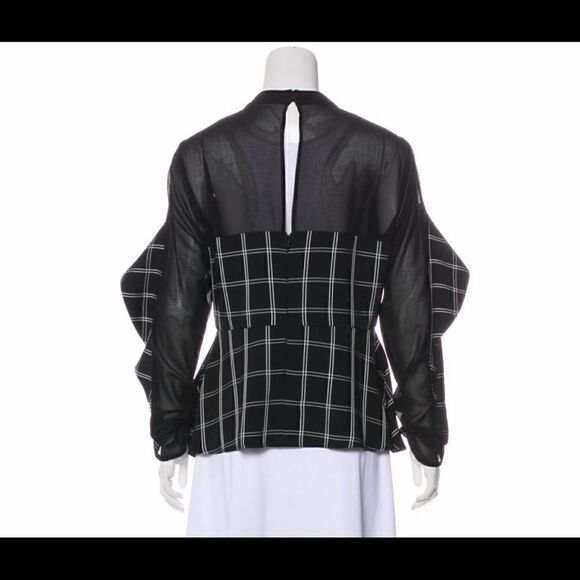 Self-Portrate Plaid Print Mock-Neck Tunic - Picture 3 of 3